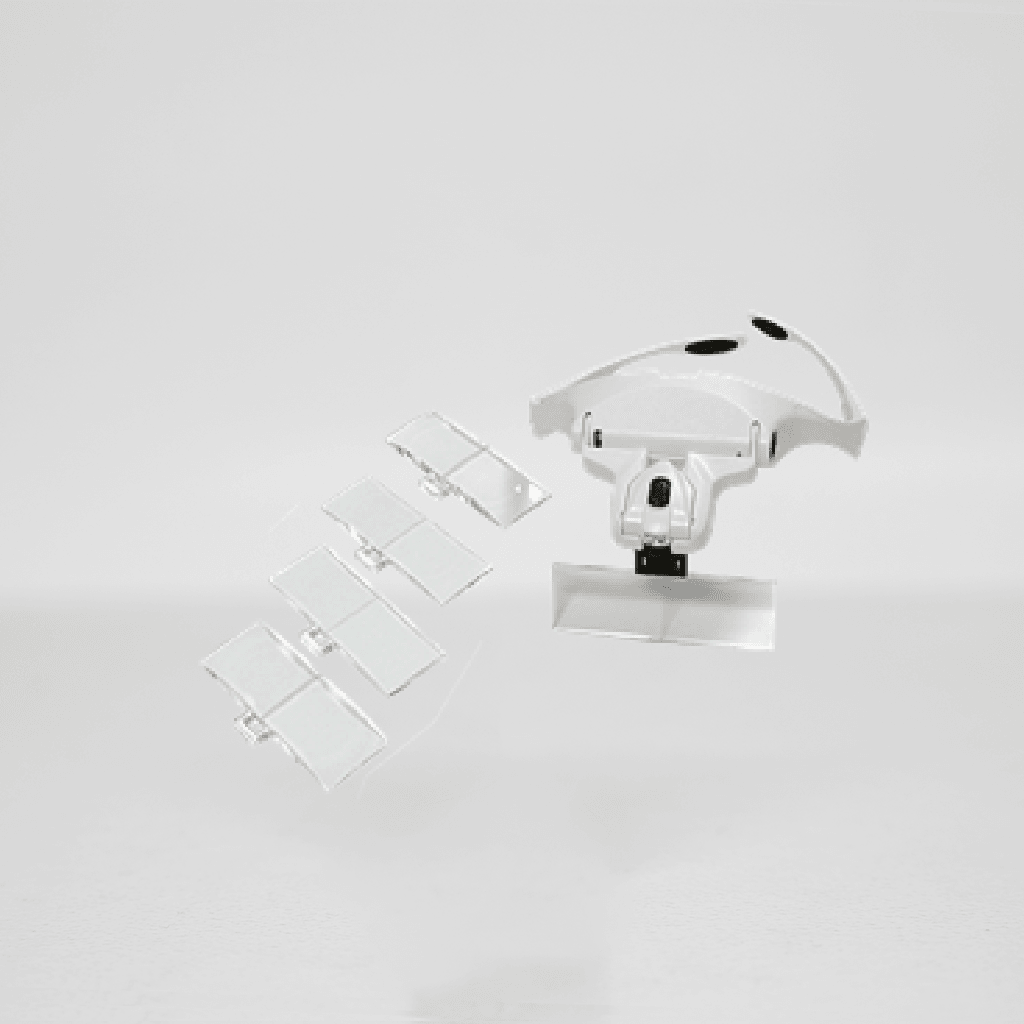 Magnifier Loepbril met lamp en 5 glazen - Ecuri Cosmetics